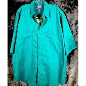 Introspect  Men’s Shirt Button Up Large X Tall Marine Color Fishing Shirt